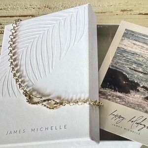 James Michelle gold chain lasso necklace